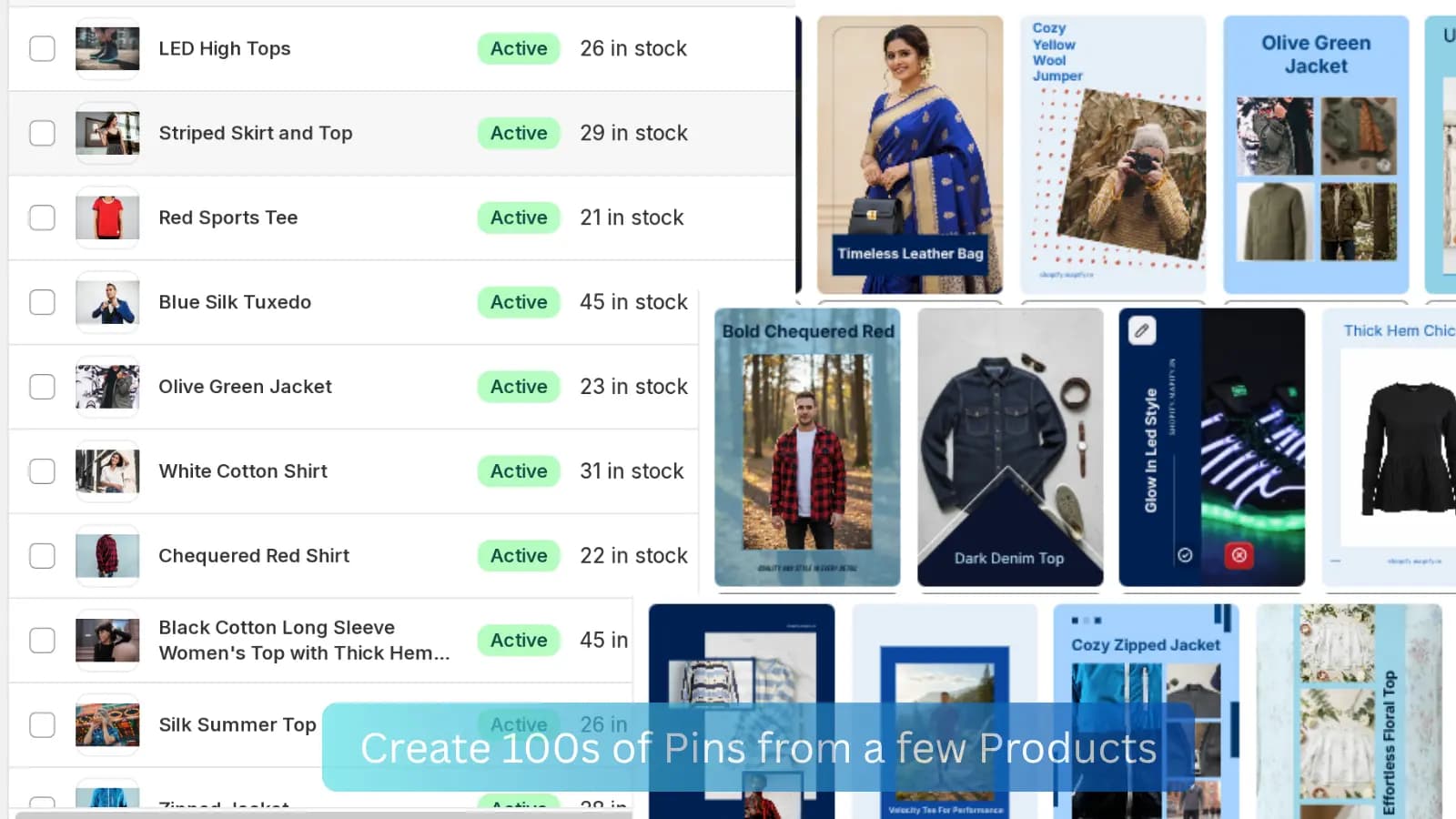 Create 100s of Pins from a few Products