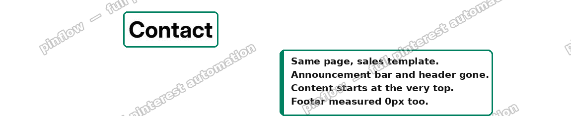 Sales template: header, announcement bar and footer gone