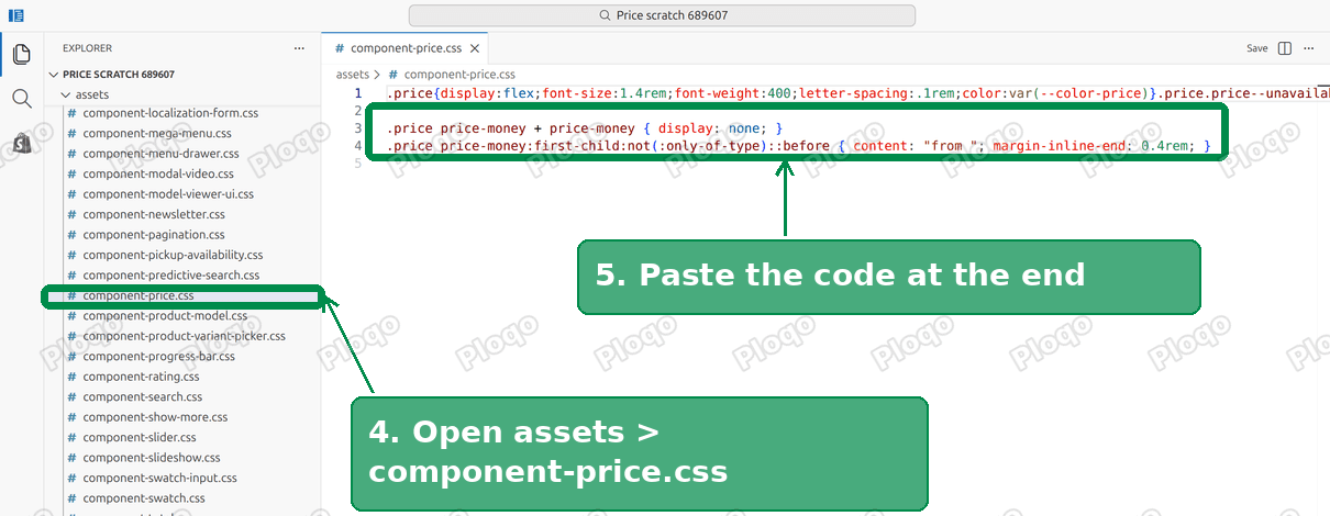 component-price.css with the two lines pasted at the end