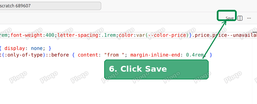 Save in the code editor