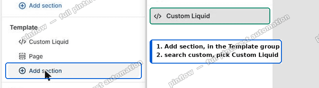 Add section in the Template group