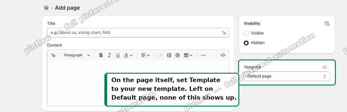 Set the page Template to your new template