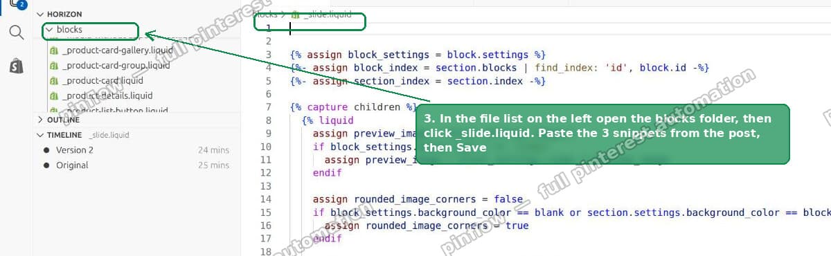 Open blocks then _slide.liquid