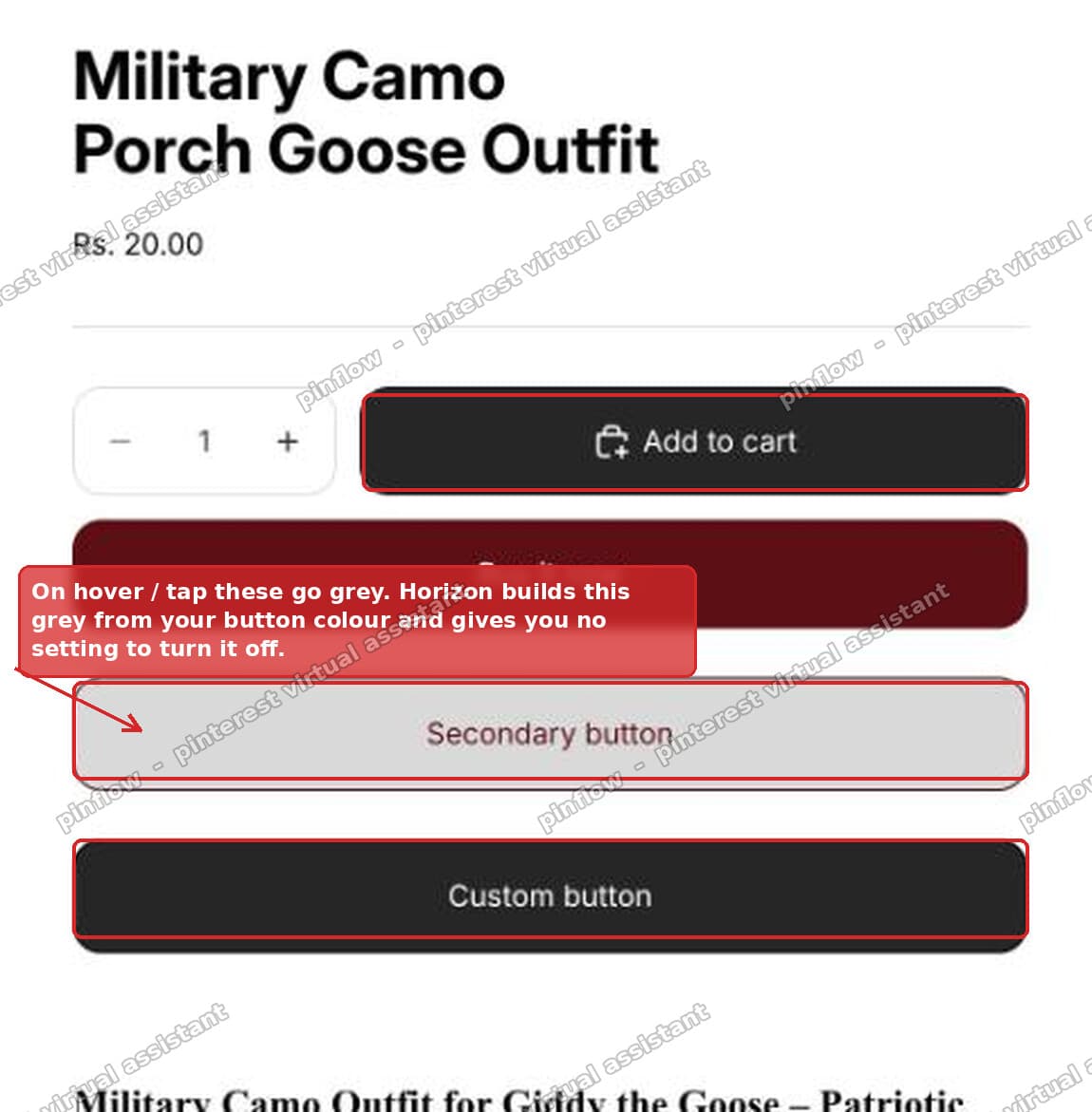 Horizon buttons turning grey on hover