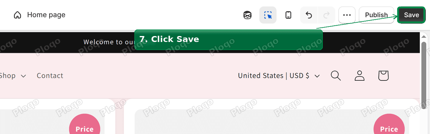 Click Save in the top right corner