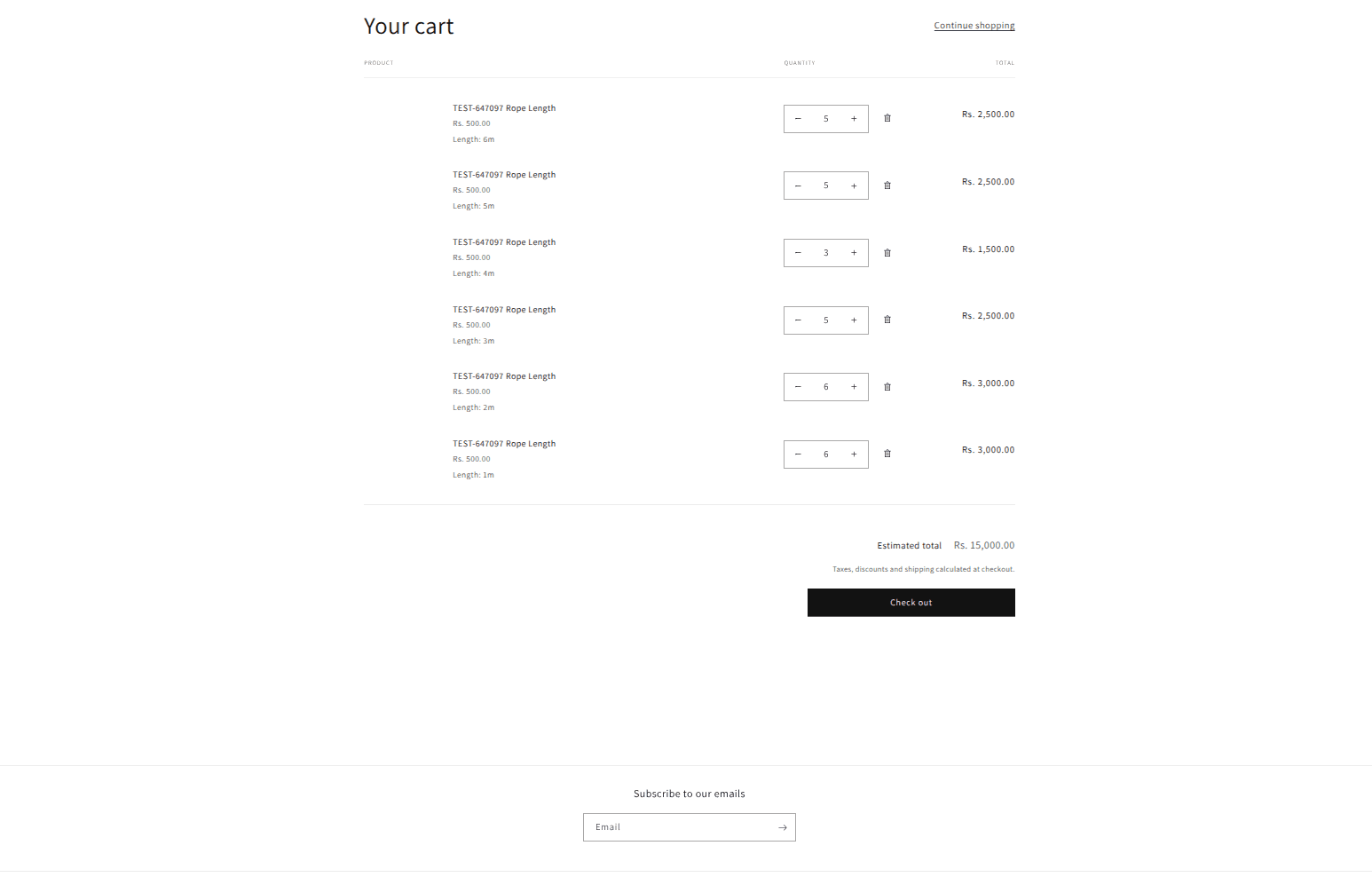 All the selected variants added to the cart in a single click
