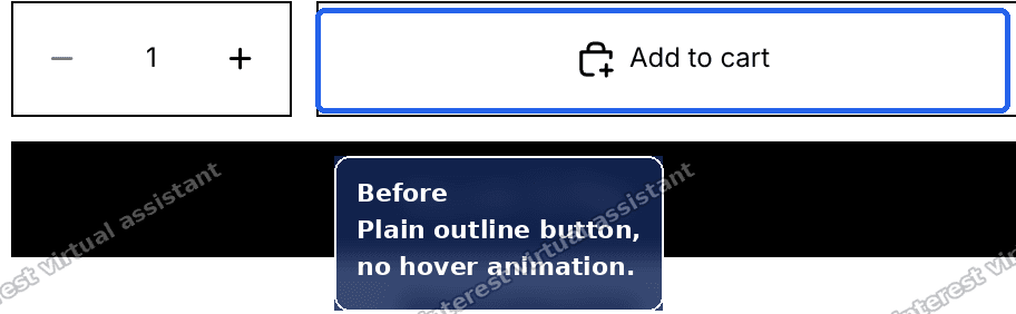 Plain Add to cart button before the hover animation is added