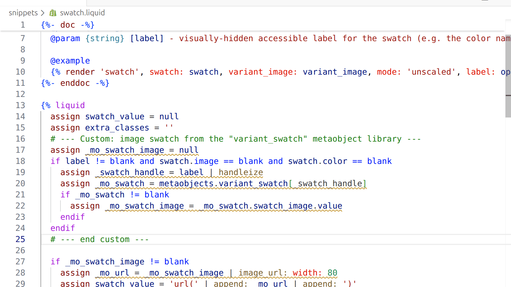 The metaobject lookup added to swatch.liquid
