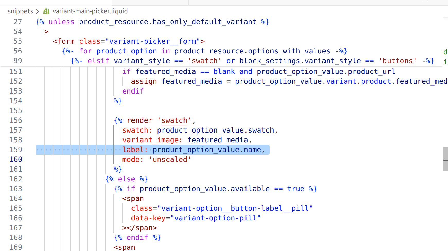 The label argument added to the swatch render call