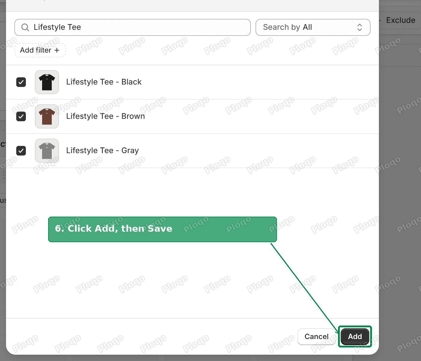 Add button in the product picker