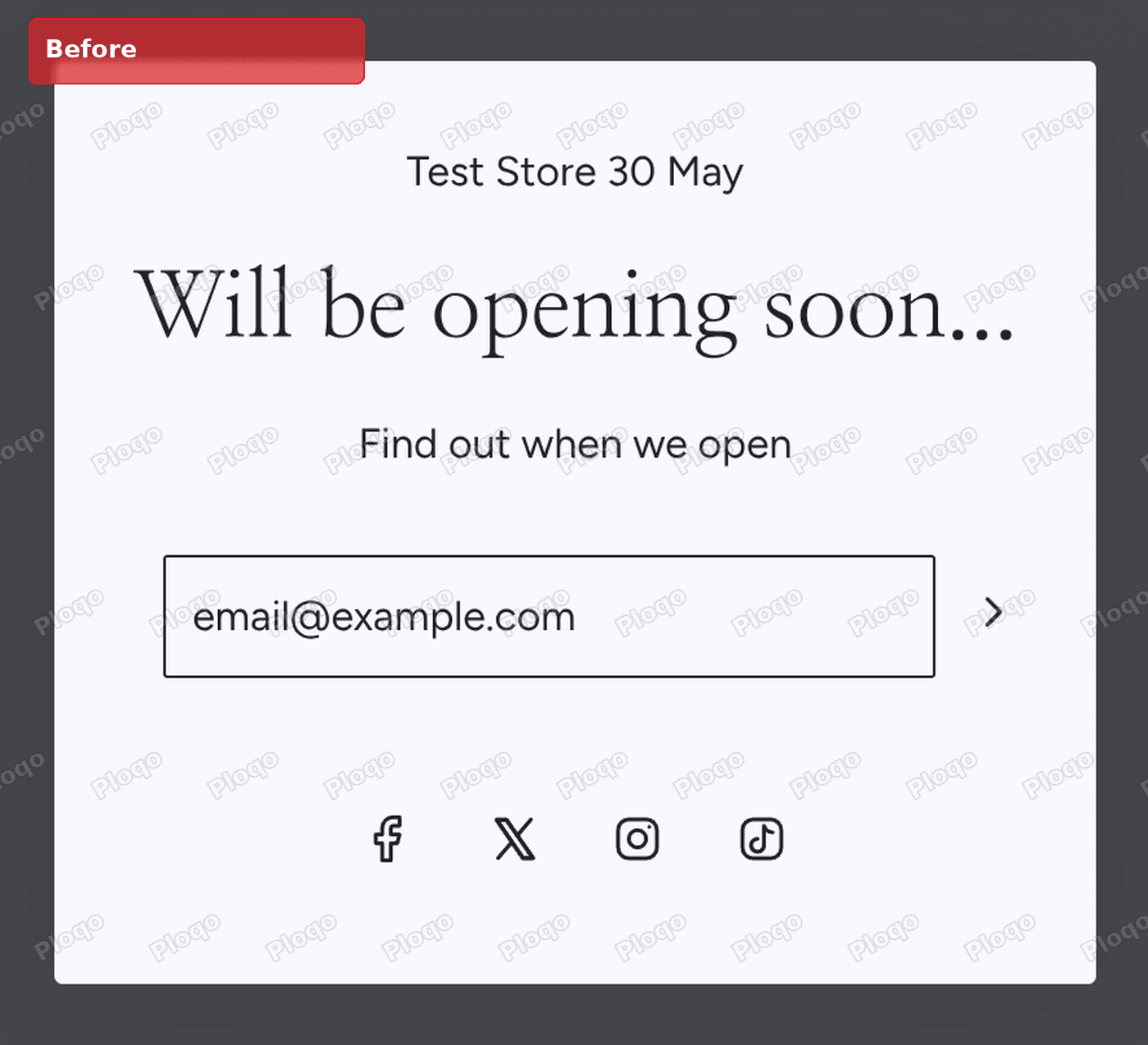 The Flow password page before: an email box with a bare arrow button