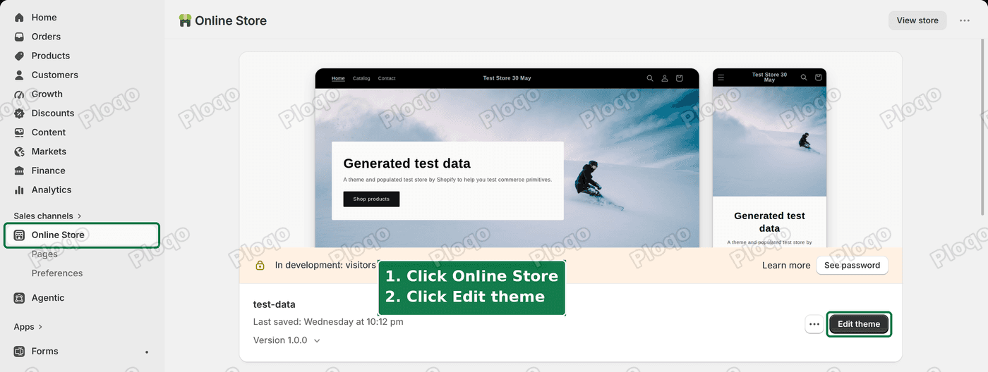 Go to Online Store, then click Edit theme on your current theme
