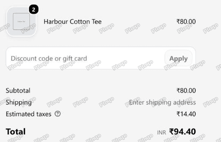 Shopify checkout with an 80 cart and no gift line item anywhere