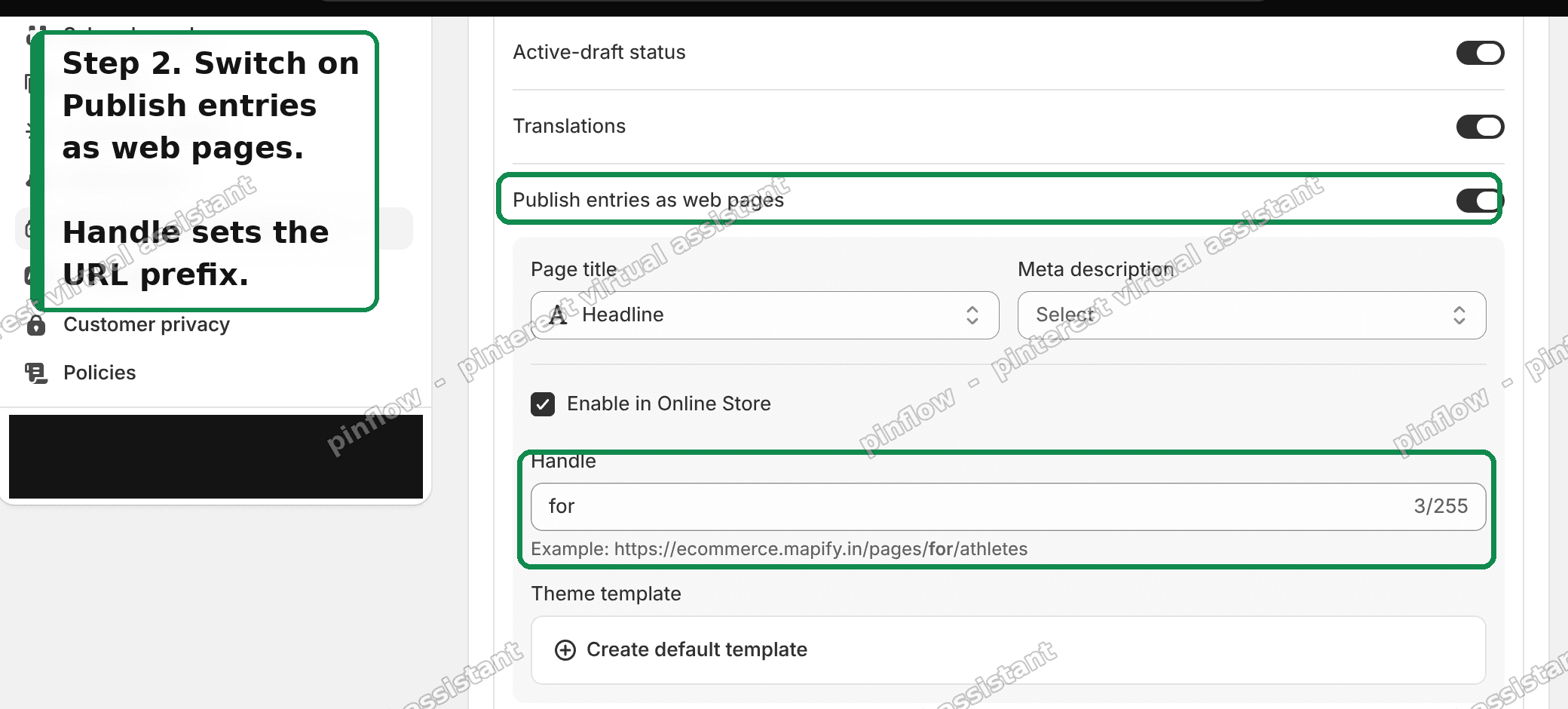 Publish entries as web pages is the setting that does the work
