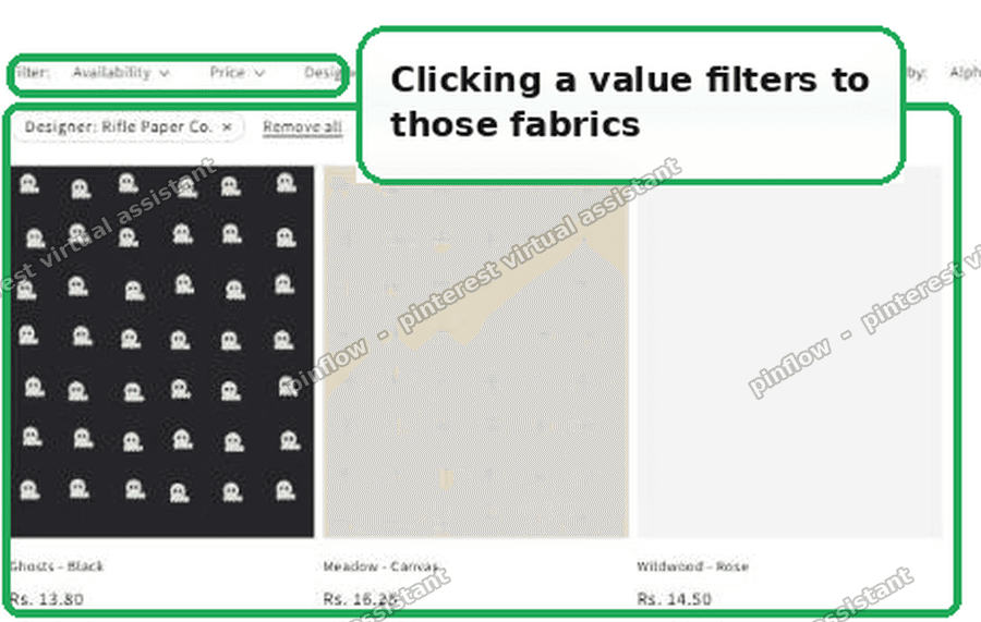 Clicking a metafield value filters the Shopify collection down to matching products