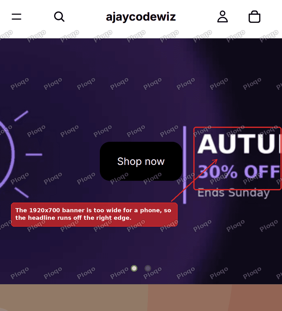 A 1920x700 banner on a phone, with the headline cut off at the right edge