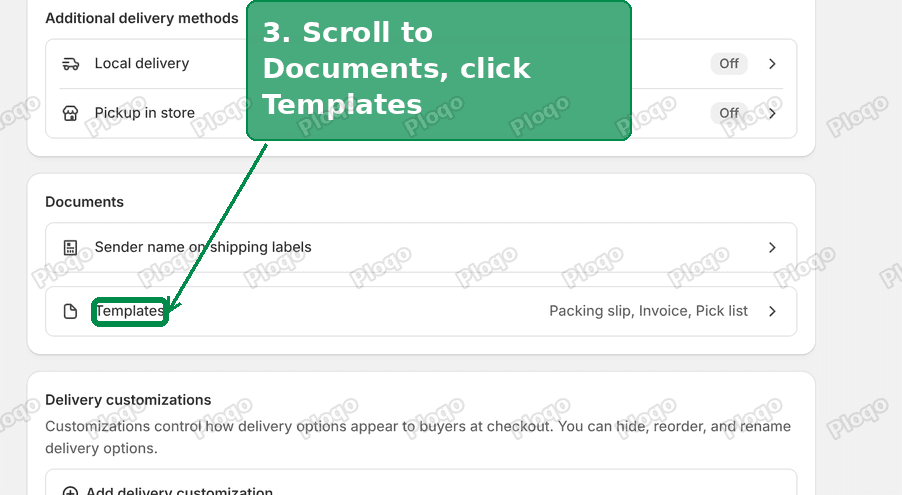 The Documents card with the Templates row