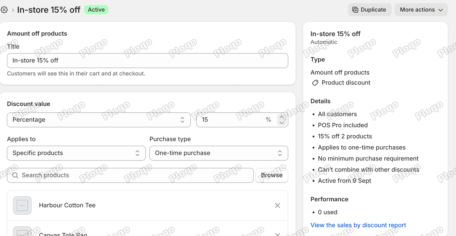 The same discount after ticking the box, with the Details sidebar now reading POS Pro included