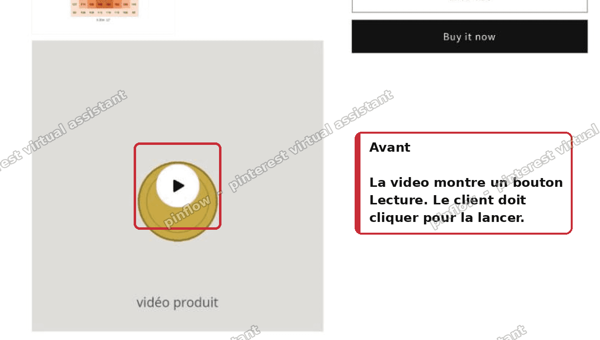 A Shopify product video showing a poster image with a play button overlay