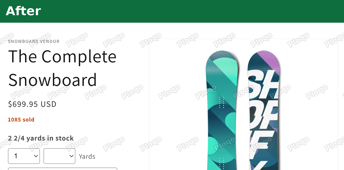 The same product page with a sold count of 1085 under the price