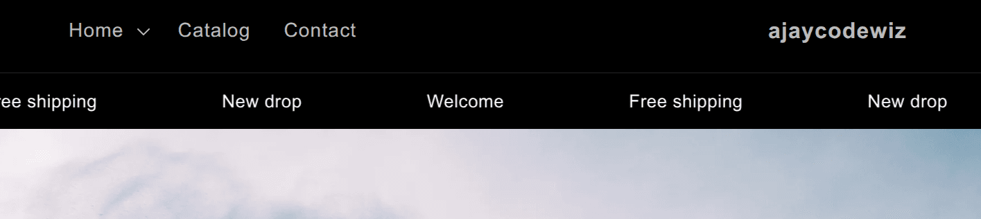 The scrolling bar mid-loop with an empty stretch of background and no text