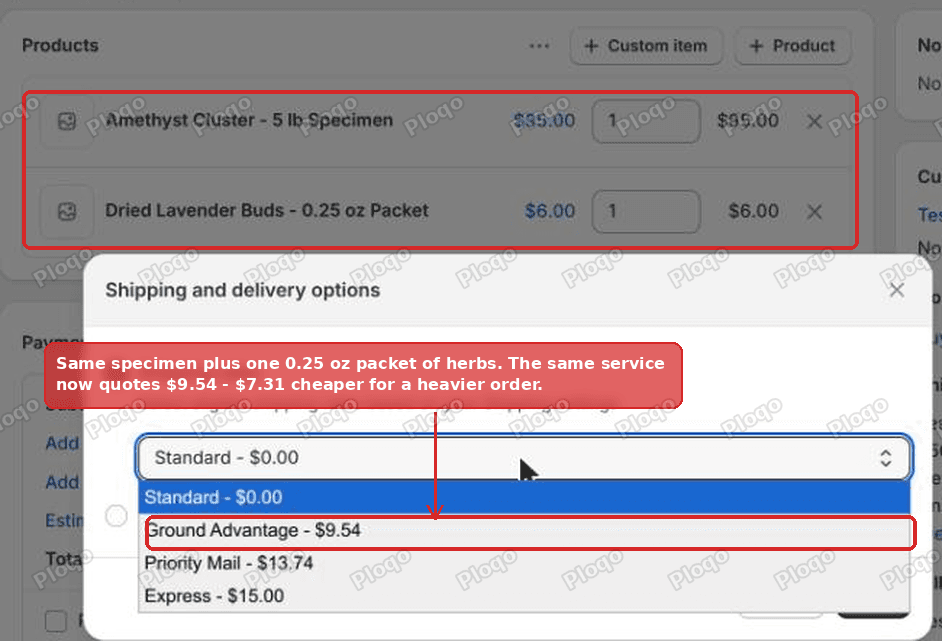 Adding one 0.25 oz packet drops the same service to $9.54