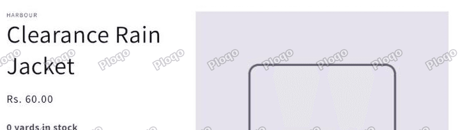 The same theme on an untagged product, showing only Rs. 60.00 with no badge