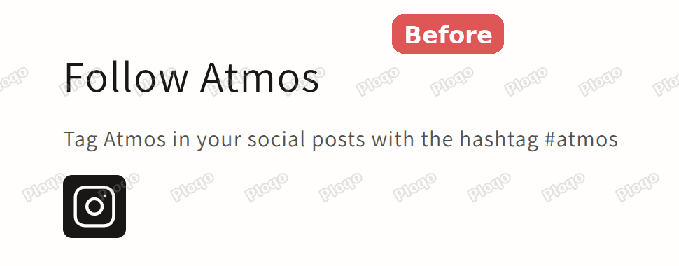 Footer block titled Follow Atmos with an Instagram icon