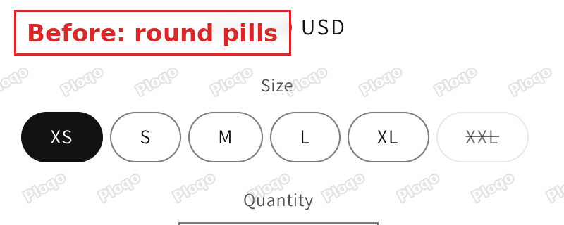 Dawn size pills before the change, drawn as round ovals