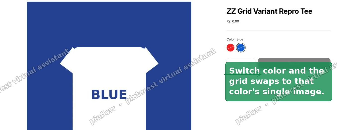 Switching color swaps the Grid to that color's single image