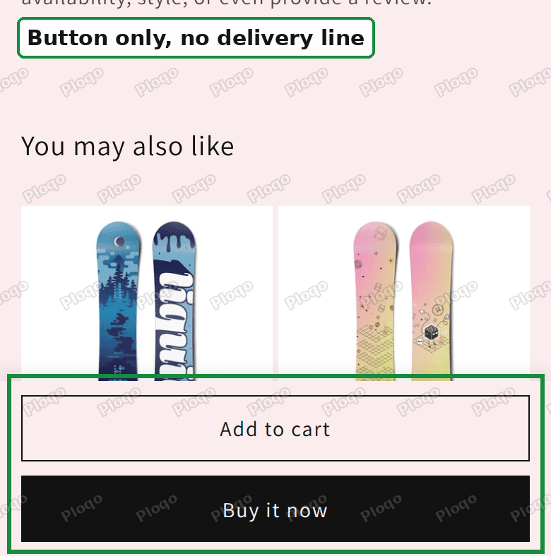 Phone screen with only Add to cart and Buy it now pinned at the bottom